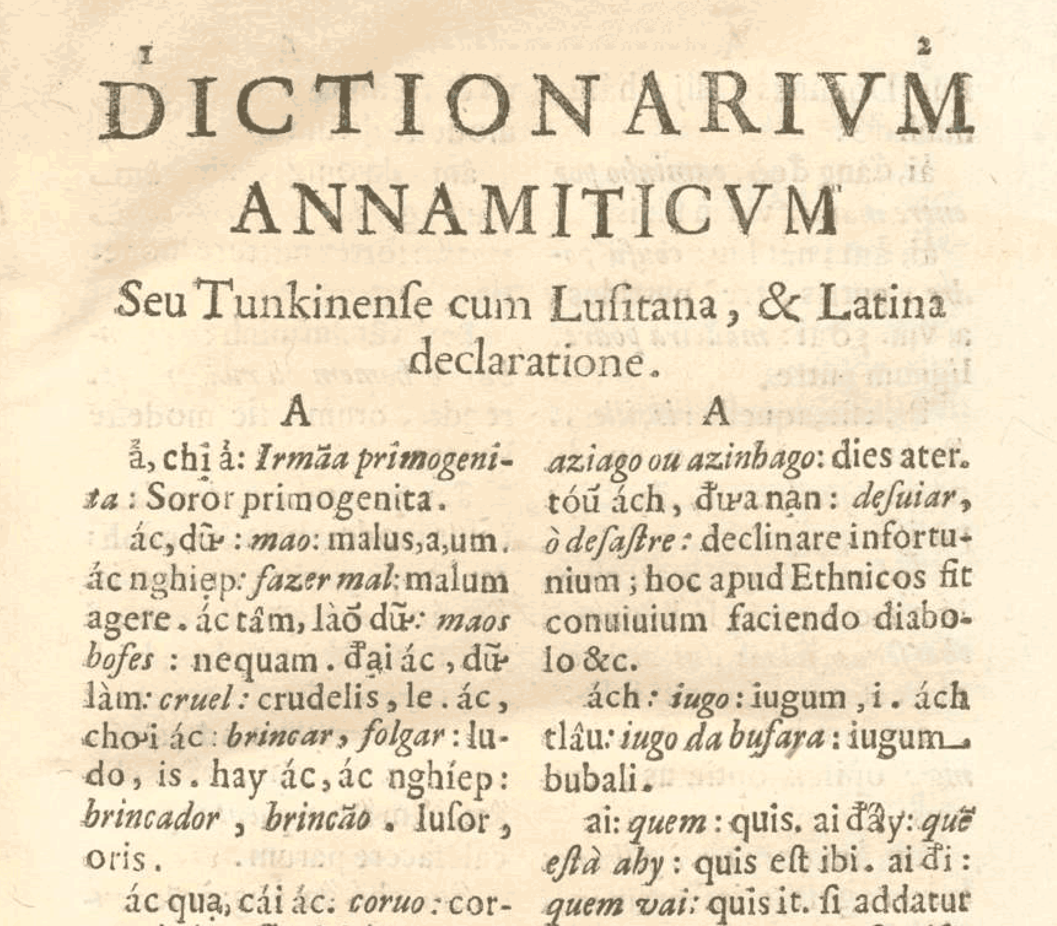 Dictionarium Annamiticum Lusitanum et Latinum
